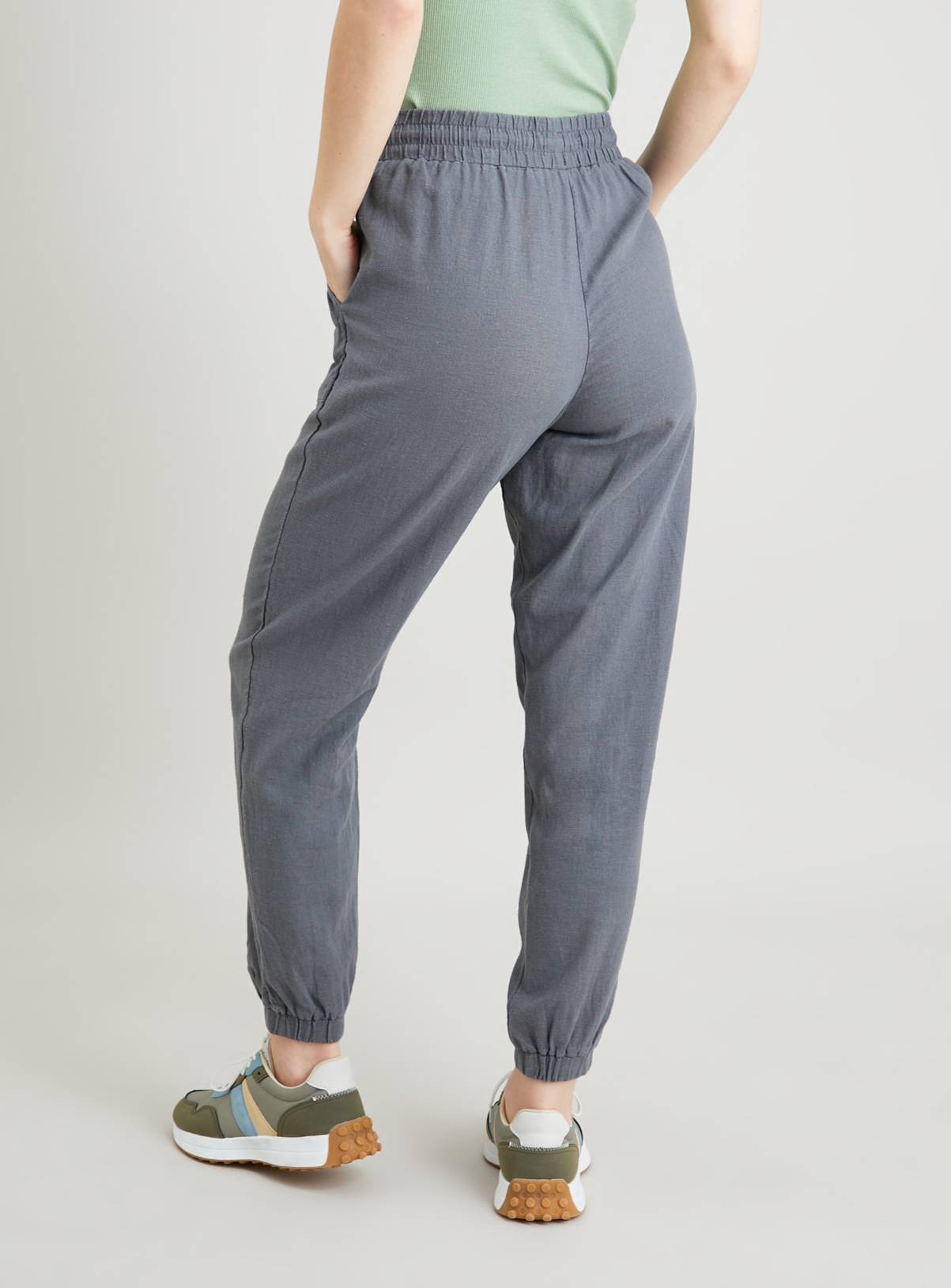 SKU: LINEN JOGGER:Dark Grey:24 - Image 4